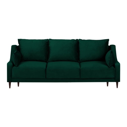 Canapea extensibilă cu 3 locuri și spațiu de depozitare Mazzini Sofas Freesia, verde