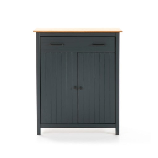 Comodă albastru-închis din lemn masiv de pin 90x110 cm Miranda – Marckeric