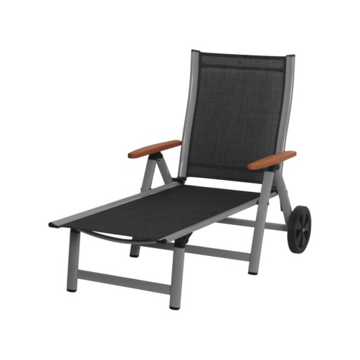 Șezlong de grădină negru din metal Ass Comfort - Sun Garden