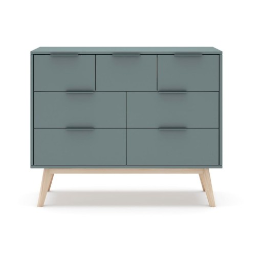 Comodă joasă verde cenușiu 120x83 cm Pisco – Marckeric