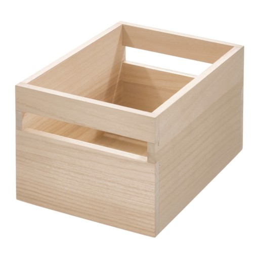 Cutie depozitare din lemn paulownia iDesign Eco Handled, 25,4 x 19 cm