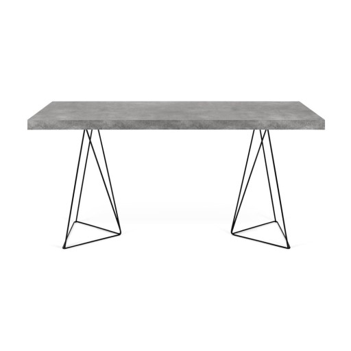 Birou cu picioare metalice TemaHome Multi, decor beton, 160 x 90 cm