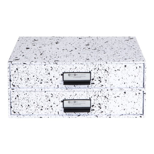 Cutie cu 2 sertare Bigso Box of Sweden Birger, negru-alb