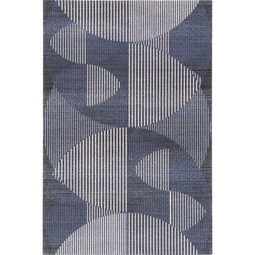 Covor albastru închis din lână 100x180 cm Shades – Agnella
