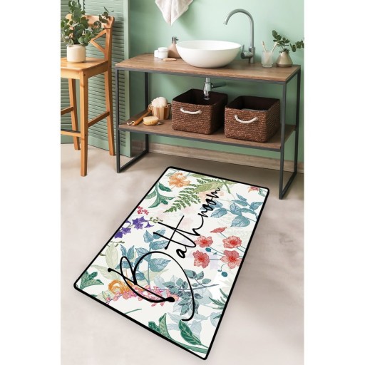 Covoraș de baie 70x120 cm Green In Flower – Foutastic