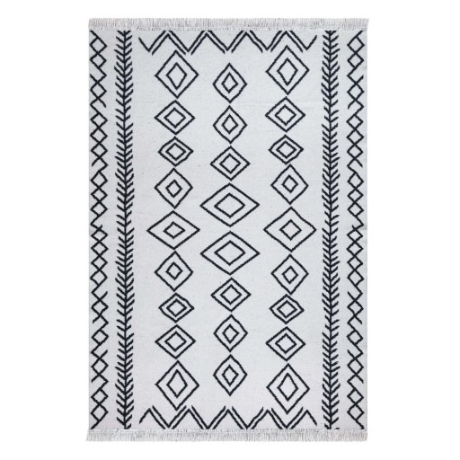 Covor din bumbac Oyo home Duo, 80 x 150 cm, alb-negru