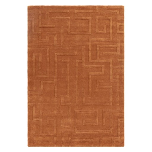 Covor cărămiziu din lână 160x230 cm Maze – Asiatic Carpets