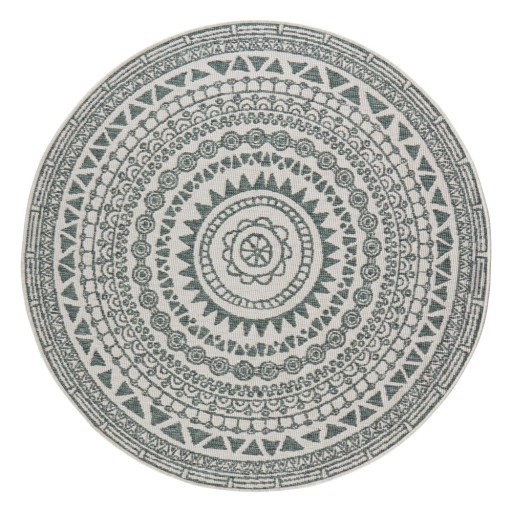 Covor adecvat pentru exterior NORTHRUGS Coron, ø 140 cm, verde-crem