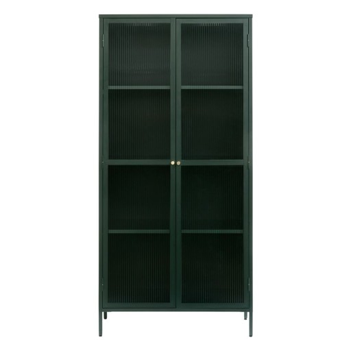 Vitrină verde-închis din metal 90x190 cm Bronco – Unique Furniture