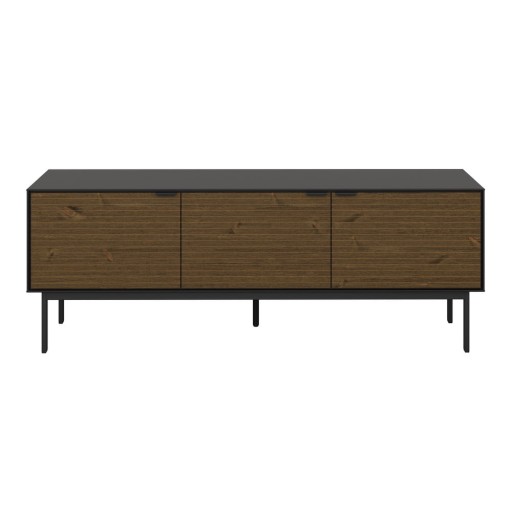 Masă TV neagră/maro cu aspect de lemn de pin 150x54 cm Soma - Tvilum