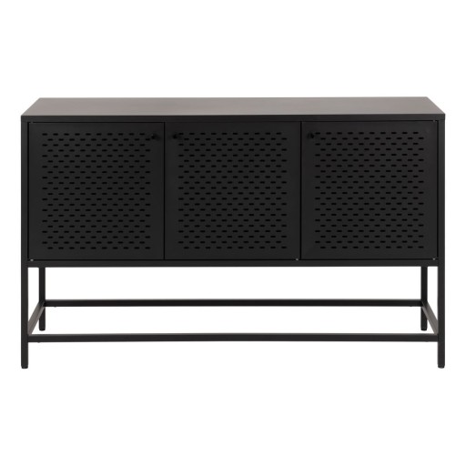 Comodă cu sertare din metal Actona Newcastle, lățime 125 cm, negru