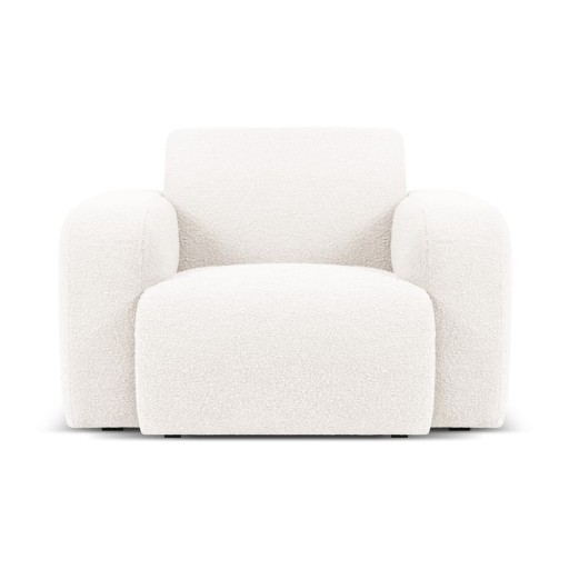 Fotoliu alb cu tapițerie din stofă bouclé Molino – Micadoni Home