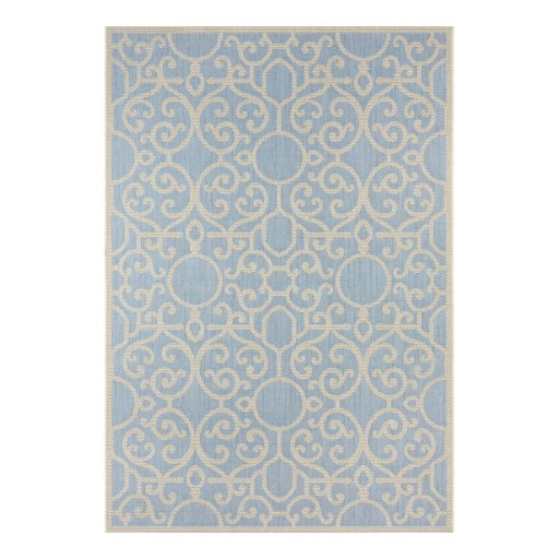 Covor de exterior NORTHRUGS Nebo, 140 x 200 cm, bej - albastru