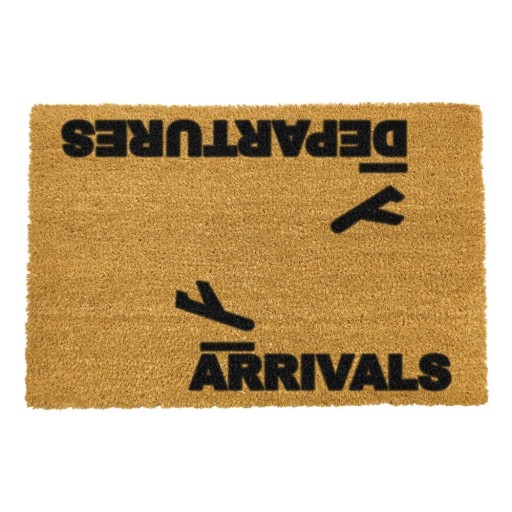 Covoraș intrare din fibre de cocos Artsy Doormats Arrivals and Departures, 40 x 60 cm