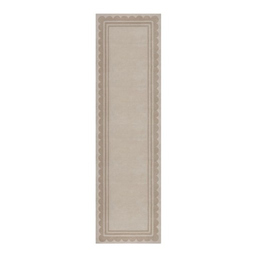 Covor tip traversă bej 230x80 cm Scallop - Flair Rugs