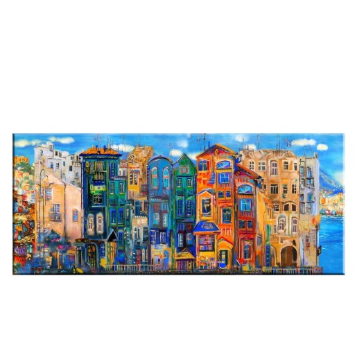 Tablou Tablo Center Colorful Houses, 140 x 60 cm