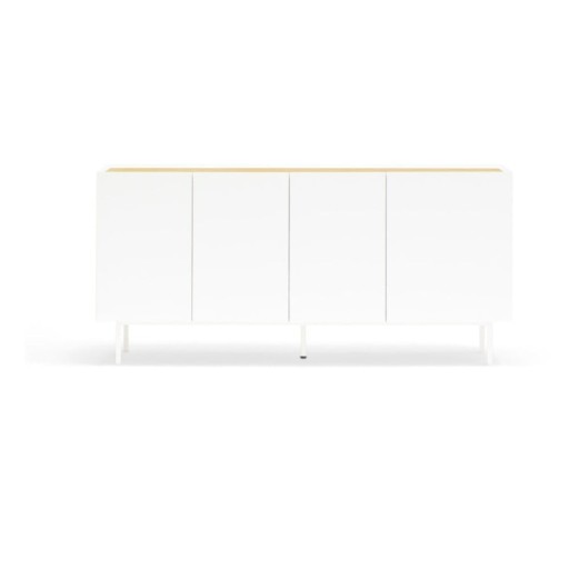 Comodă albă/în culoare naturală joasă cu aspect de lemn de stejar 165x78 cm Arista – Teulat