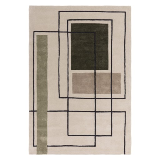 Covor kaki-bej din lână 200x290 cm Reef – Asiatic Carpets