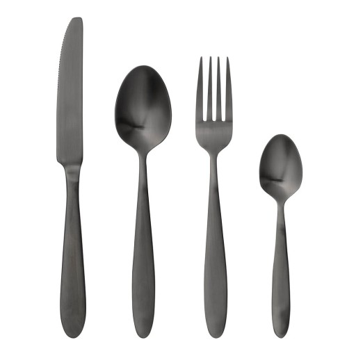 Set 4 tacâmuri Bloomingville Cutlery Eleganza, negru