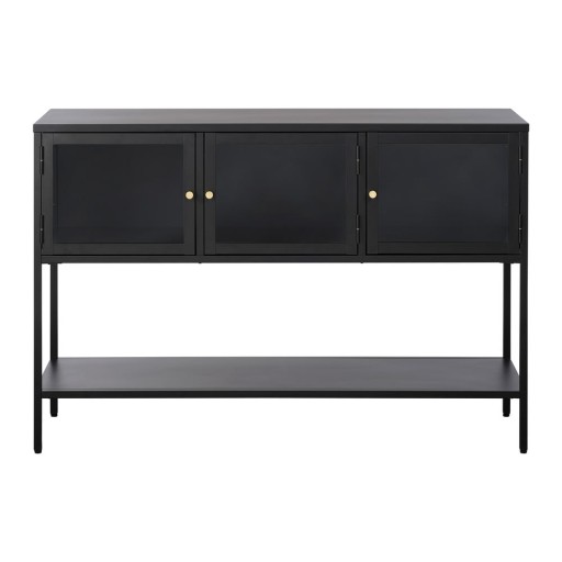 Vitrină neagră din metal 88x132 cm Carmel – Unique Furniture