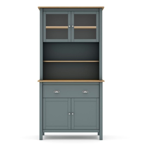 Vitrină verde/în culoare naturală din lemn masiv de pin 90x180,5 cm Misti – Marckeric