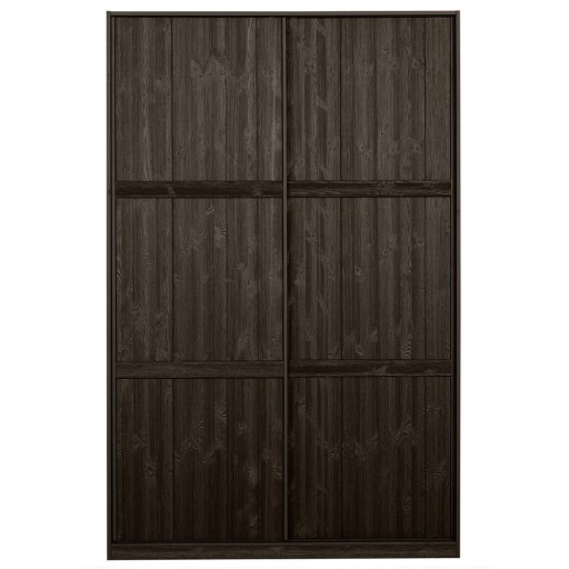 Șifonier maro închis din lemn masiv de pin cu ușă glisantă 139x215 cm Katoi – BePureHome