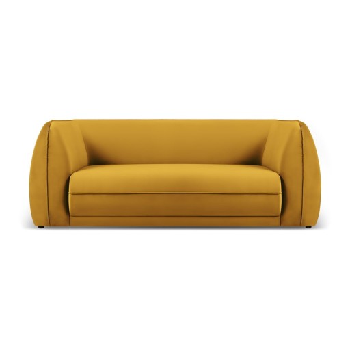 Canapea galbenă cu tapițerie din catifea 190 cm Lando – Micadoni Home