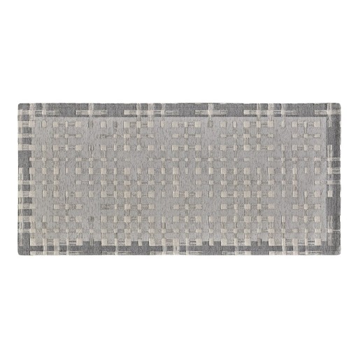 Covor tip traversă gri lavabil 55x140 cm Dama Argento – Floorita