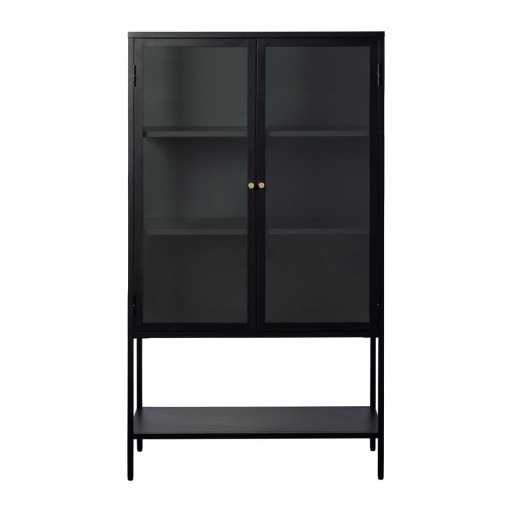 Vitrină neagră din metal 88x132 cm Carmel – Unique Furniture