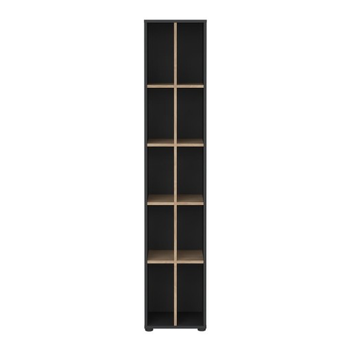 Bibliotecă gri antracit/cu aspect de lemn de stejar 41x205 cm Sign – Tvilum