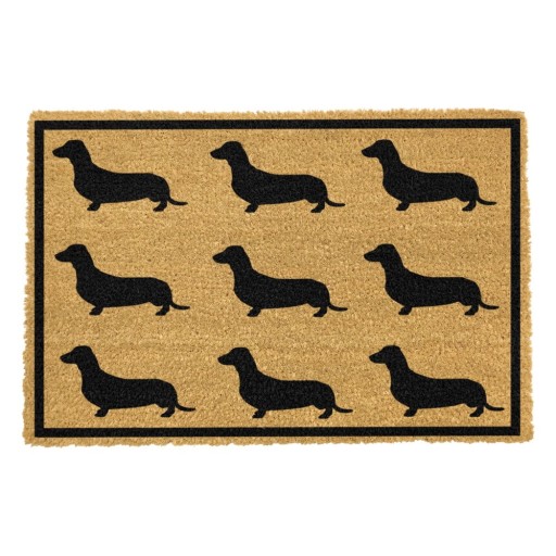 Covoraș intrare din fibre de cocos Artsy Doormats Dachshund, 40 x 60 cm