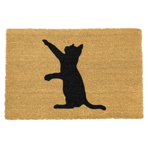 Covoraș intrare din fibre de cocos Artsy Doormats Cat, 40 x 60 cm