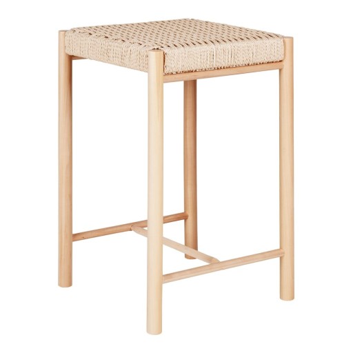 Scaun de bar în culoare naturală din lemn masiv de plop 66,5 cm Abano – House Nordic