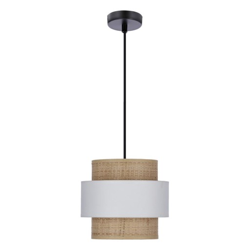 Lustră albă-în culoare naturală cu abajur din ratan ø 20 cm Rattan – Candellux Lighting