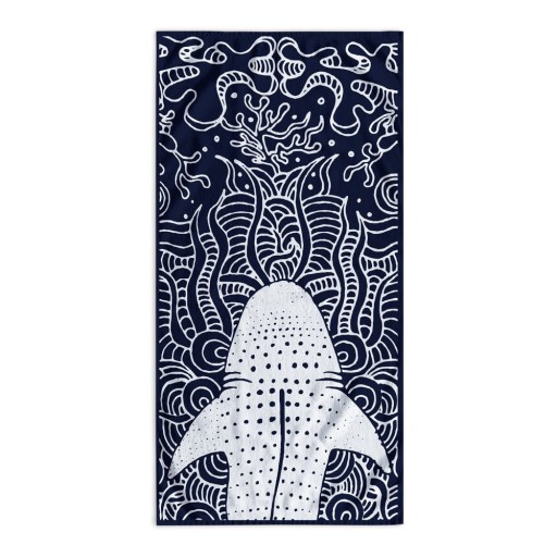 Prosop de plajă albastru închis 90x180 cm Shark – DecoKing