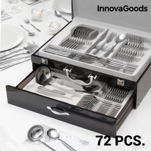 Set tacamuri 72 piese Cook D'Lux, InnovaGoods, inox