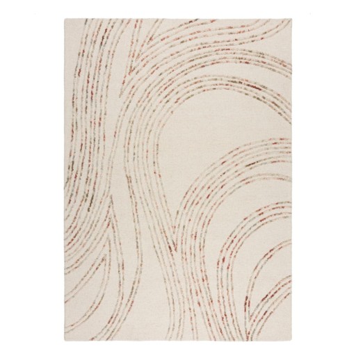 Covor portocaliu/crem din lână 80x150 cm Abstract Swirl – Flair Rugs