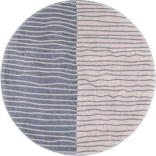 Covor gri-crem lavabil rotund ø 80 cm Yuvarlak – Vitaus