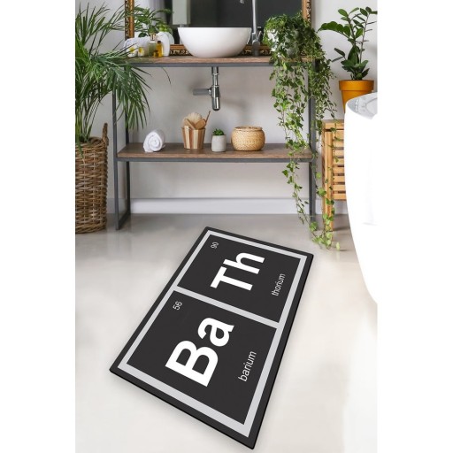 Covoraș de baie negru 70x120 cm Barium – Foutastic