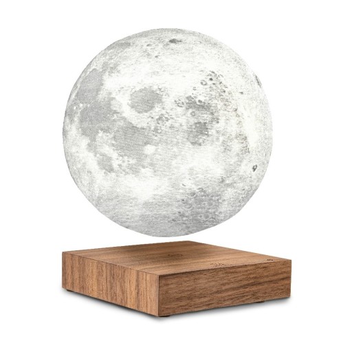 Veioză cu levitație magnetică în formă de Lună Gingko Moon Walnut