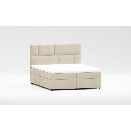 Pat boxspring bej cu spațiu de depozitare 200x200 cm Lola – Ropez