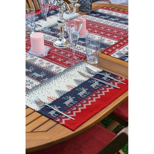 Set de Crăciun de 4 suporturi de farfurie și un napron 140x45 cm American Servis - Mila Home