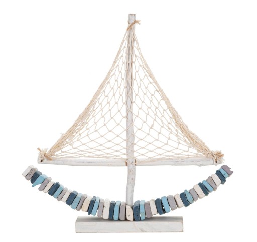 Decoratiune Boat Color, Mauro Ferretti, 45x7x45 cm, lemn de tanoak, multicolor