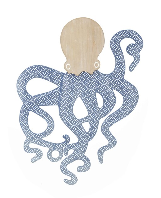 Decoratiune de perete Octopus, Mauro Ferretti, 41x57 cm, fier/MDF, multicolor