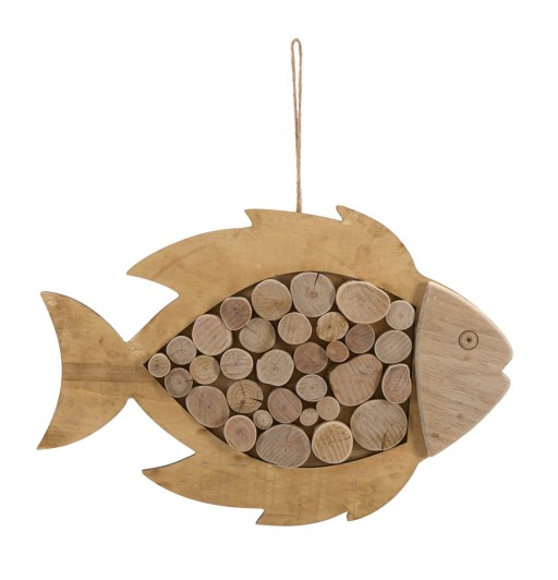 Decoratiune suspendabila Fish, Mauro Ferretti, 42.5x2x28.5 cm, lemn de tanoak/placaj, natural