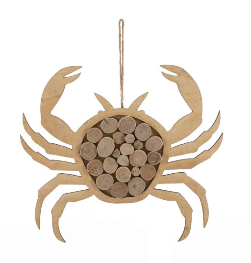 Decoratiune suspendabila Crab, Mauro Ferretti, 35x2x31 cm, lemn de tanoak/placaj, natural