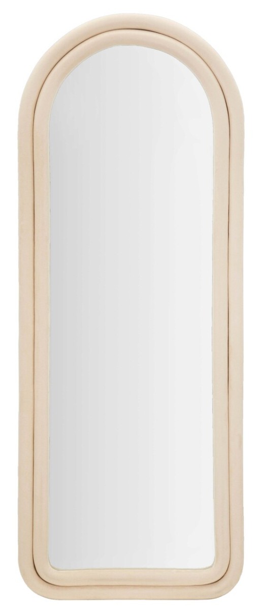 Oglinda decorativa Cloe, Mauro Ferretti, 60x160 cm, MDF/rama acoperita cu catifea, crem