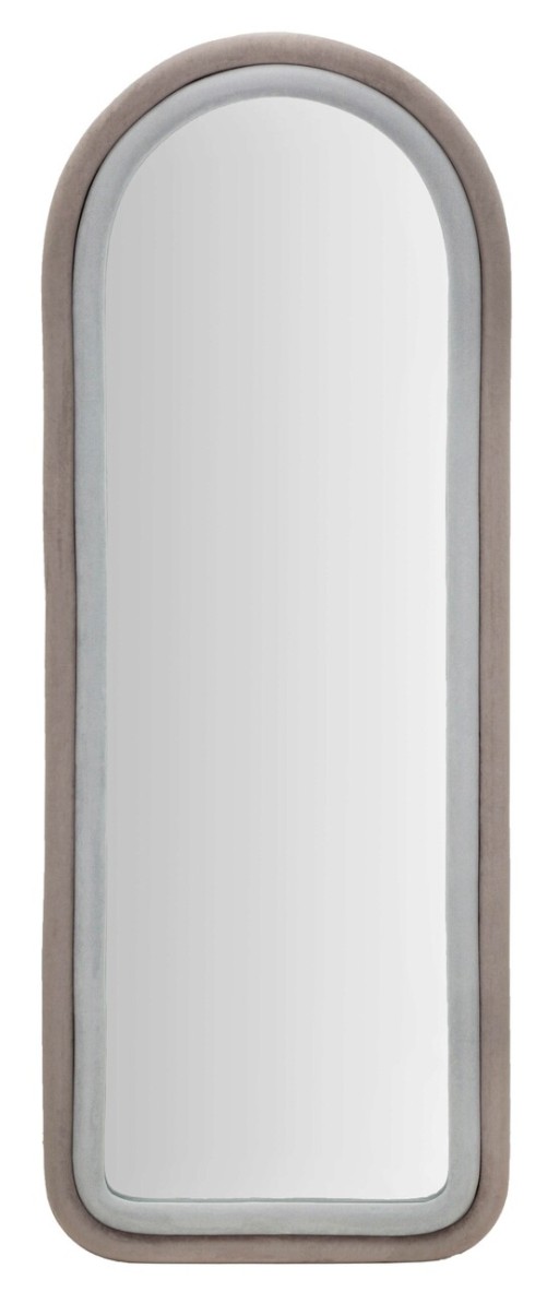 Oglinda decorativa Cloe, Mauro Ferretti, 60x160 cm, MDF/rama acoperita cu catifea, gri
