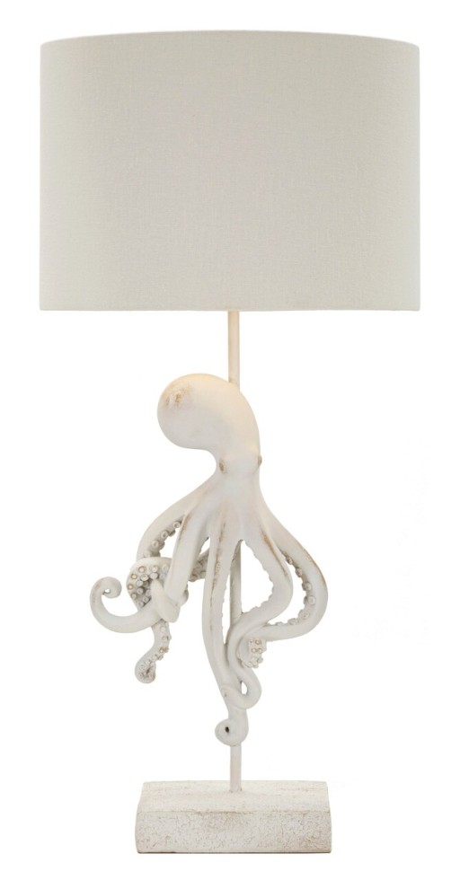 Lampa de masa Octopus, Mauro Ferretti, 1x E27, 40W, 30.5x64.5 cm, polirasina/fier/textil, alb
