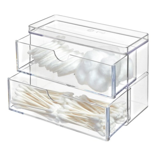 Organizator de baie pentru dischete demachiante Crystalline – iDesign/The Home Edit